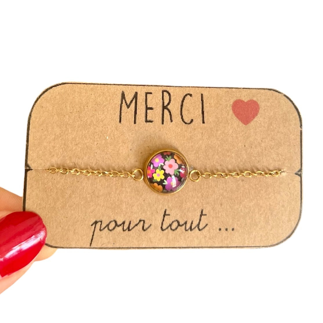 Merci pour tout bracelet, golden or silver finish
