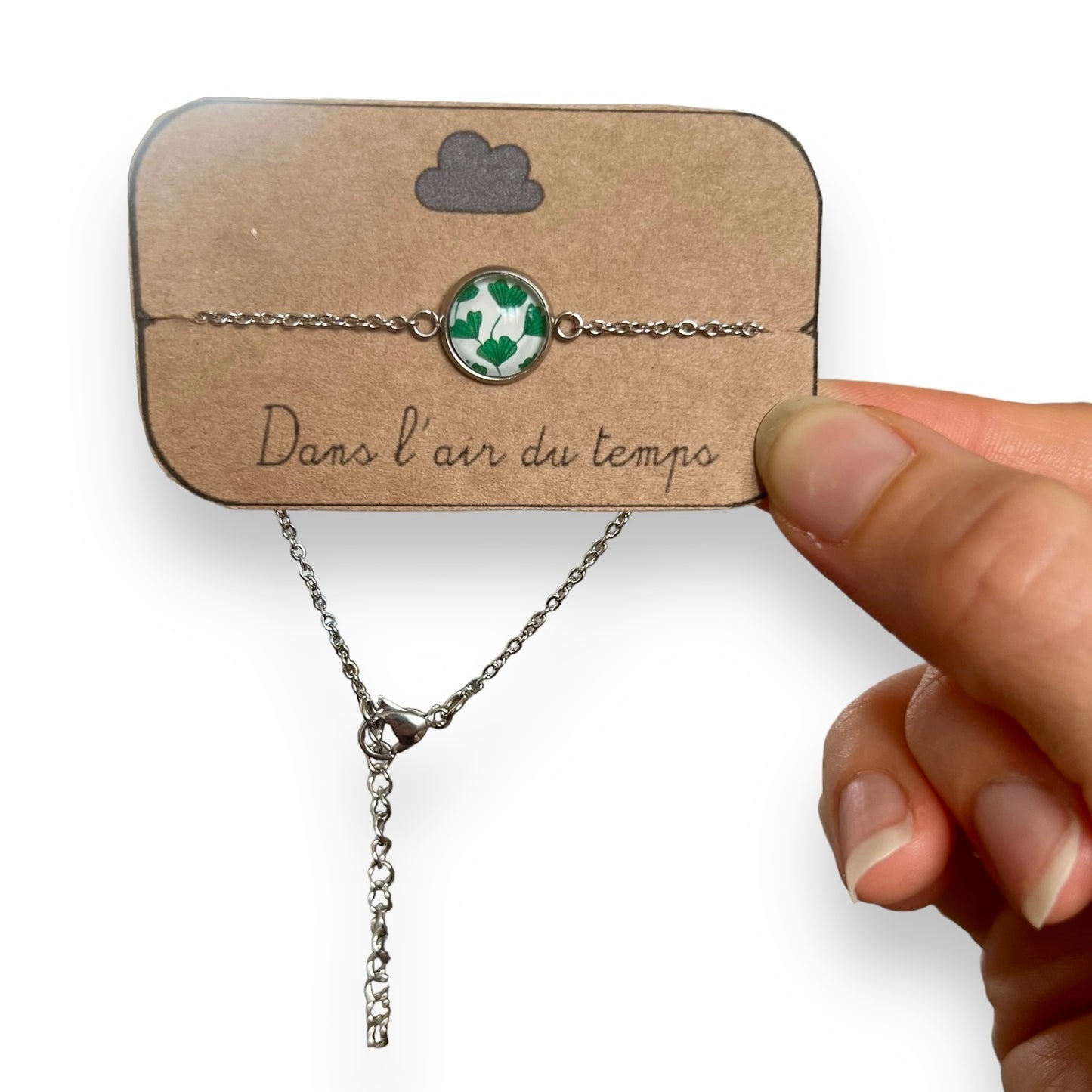 Bracelet feuilles de ginkgo finition dorée ou argentée