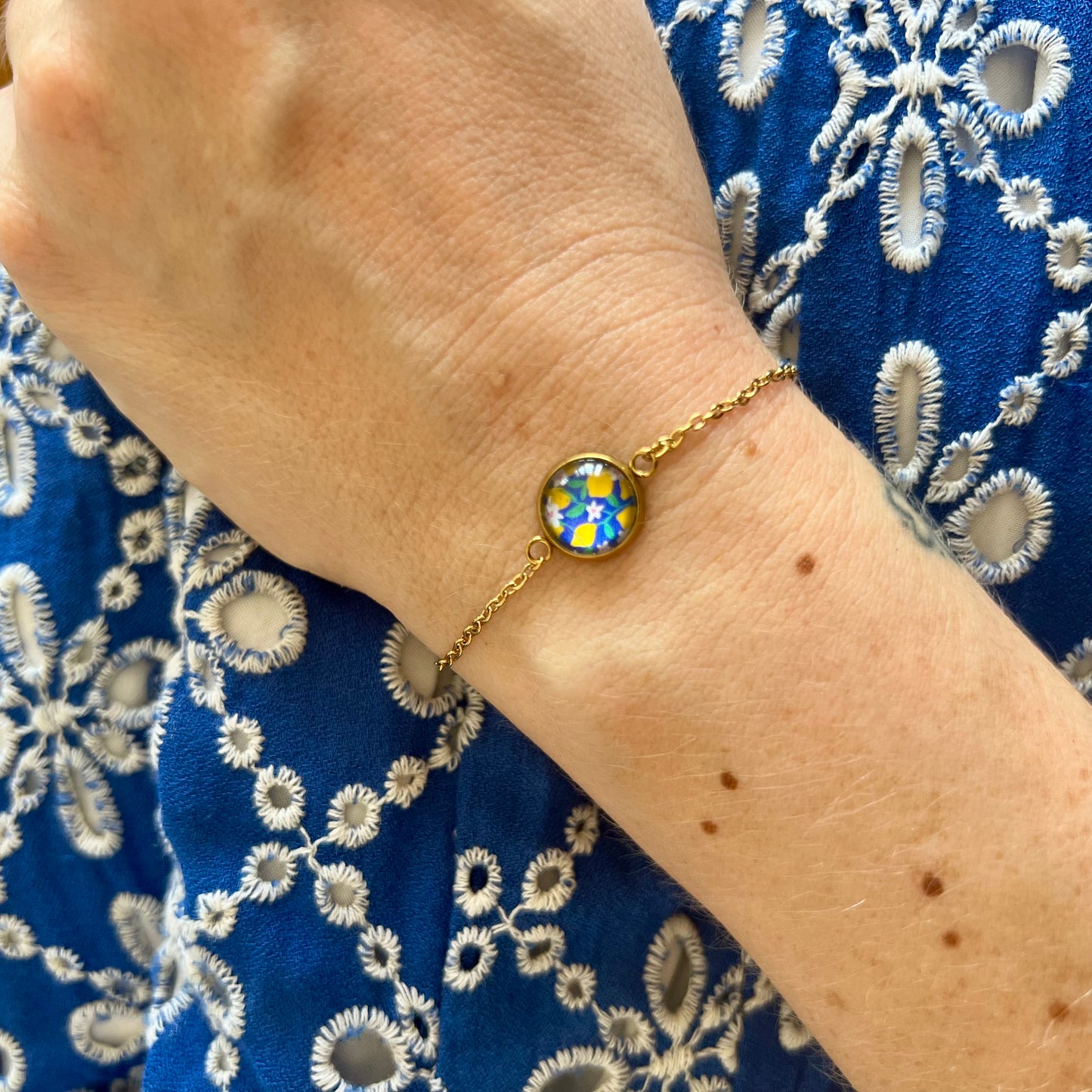 Bracelet Acier Inoxydable citrons / Aujourd'hui tout est possible