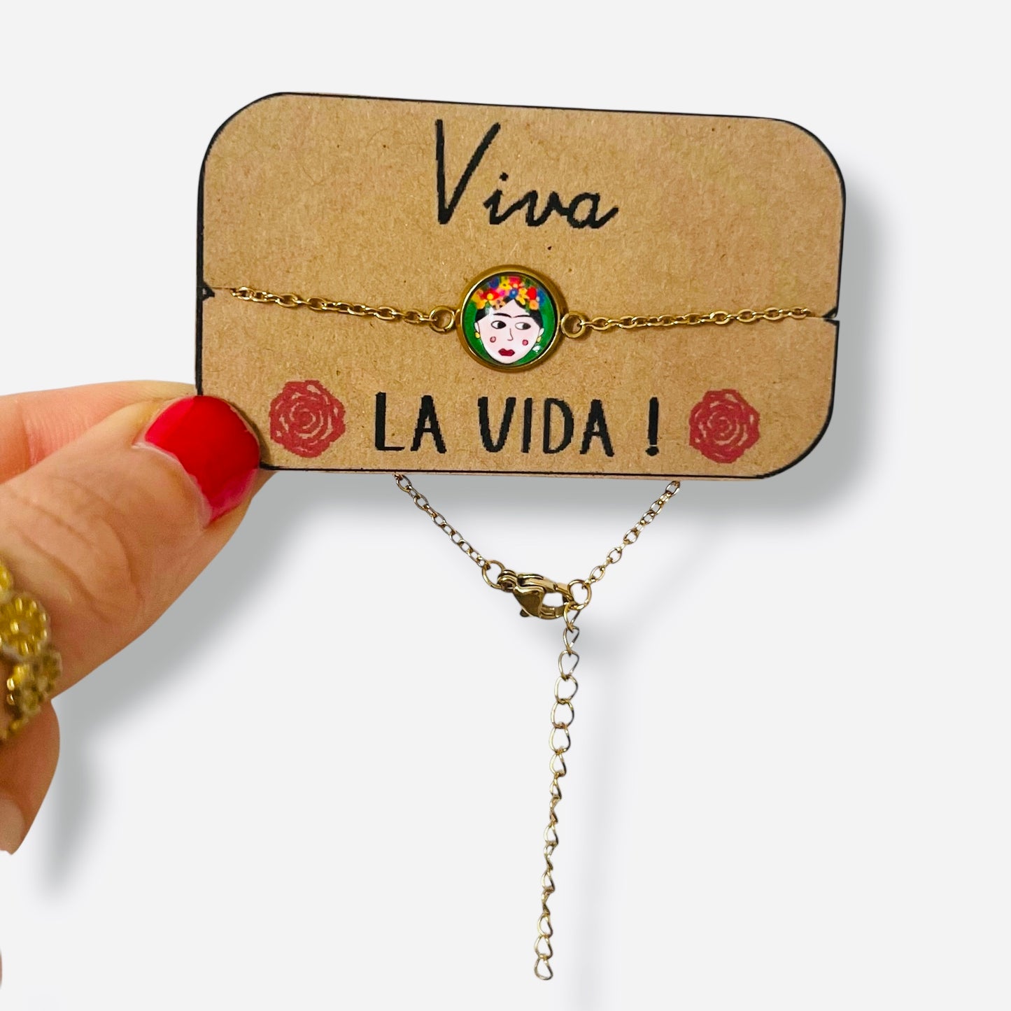 Bracelet Frida Kahlo, finition dorée ou argentée