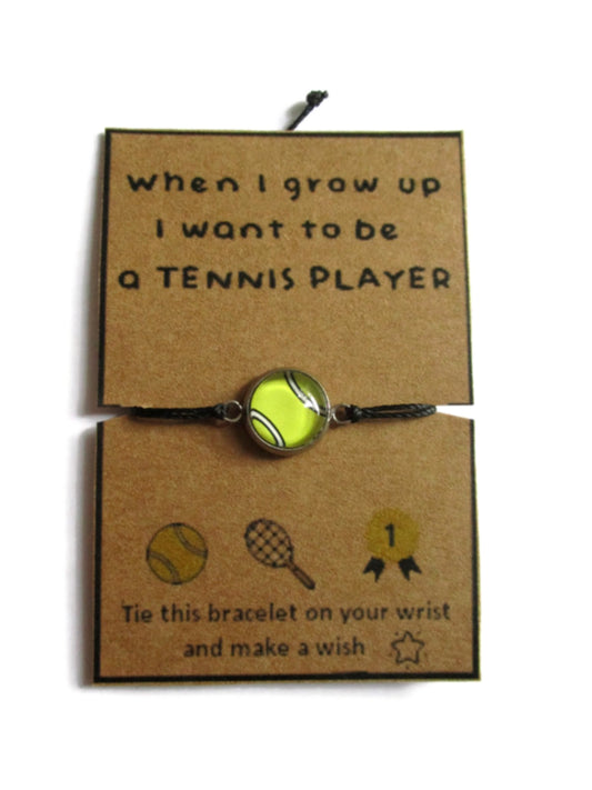 Bracelet Enfant Fil Balle de tennis, I want to be tennis player!
