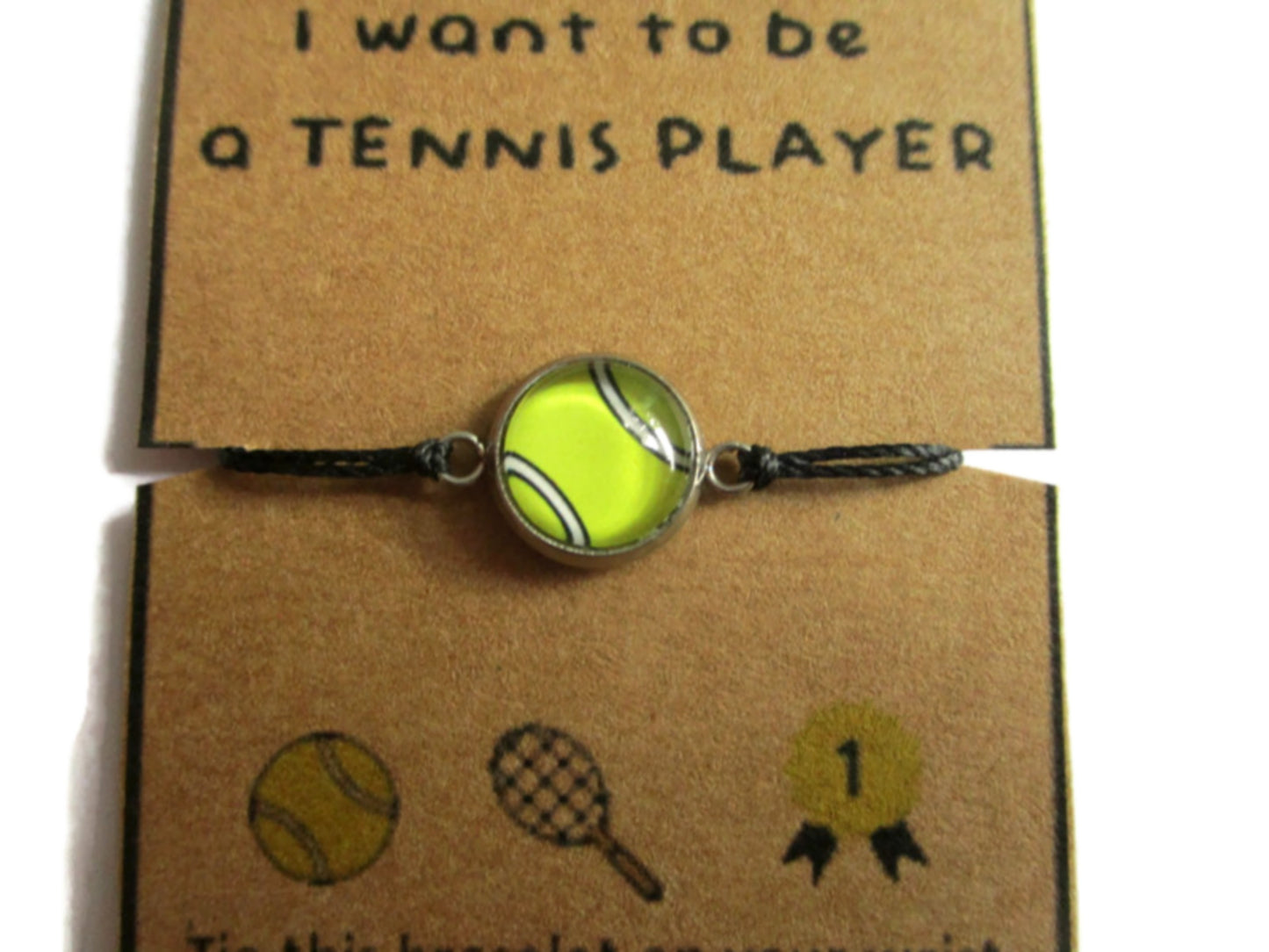 Bracelet Enfant Fil Balle de tennis, I want to be tennis player!