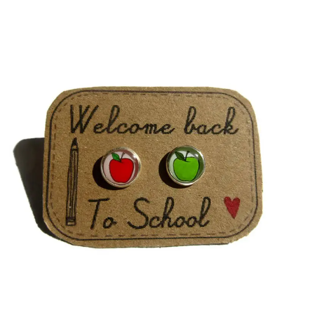 Puces d'Oreilles Enfant Pommes, "Welcome Back to School"