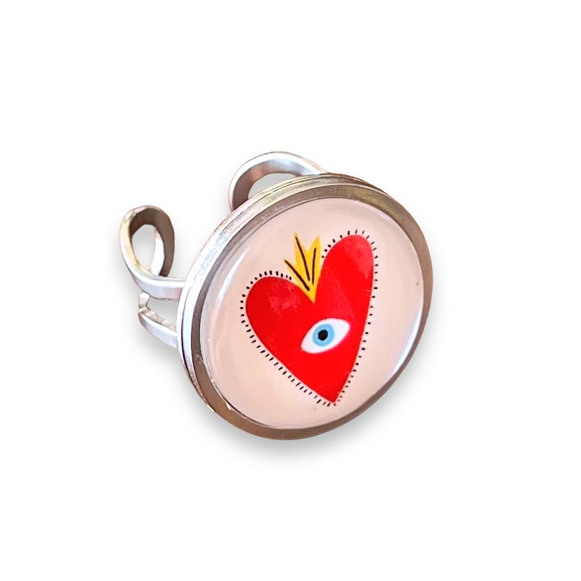 Pink and Red Hearts Ring