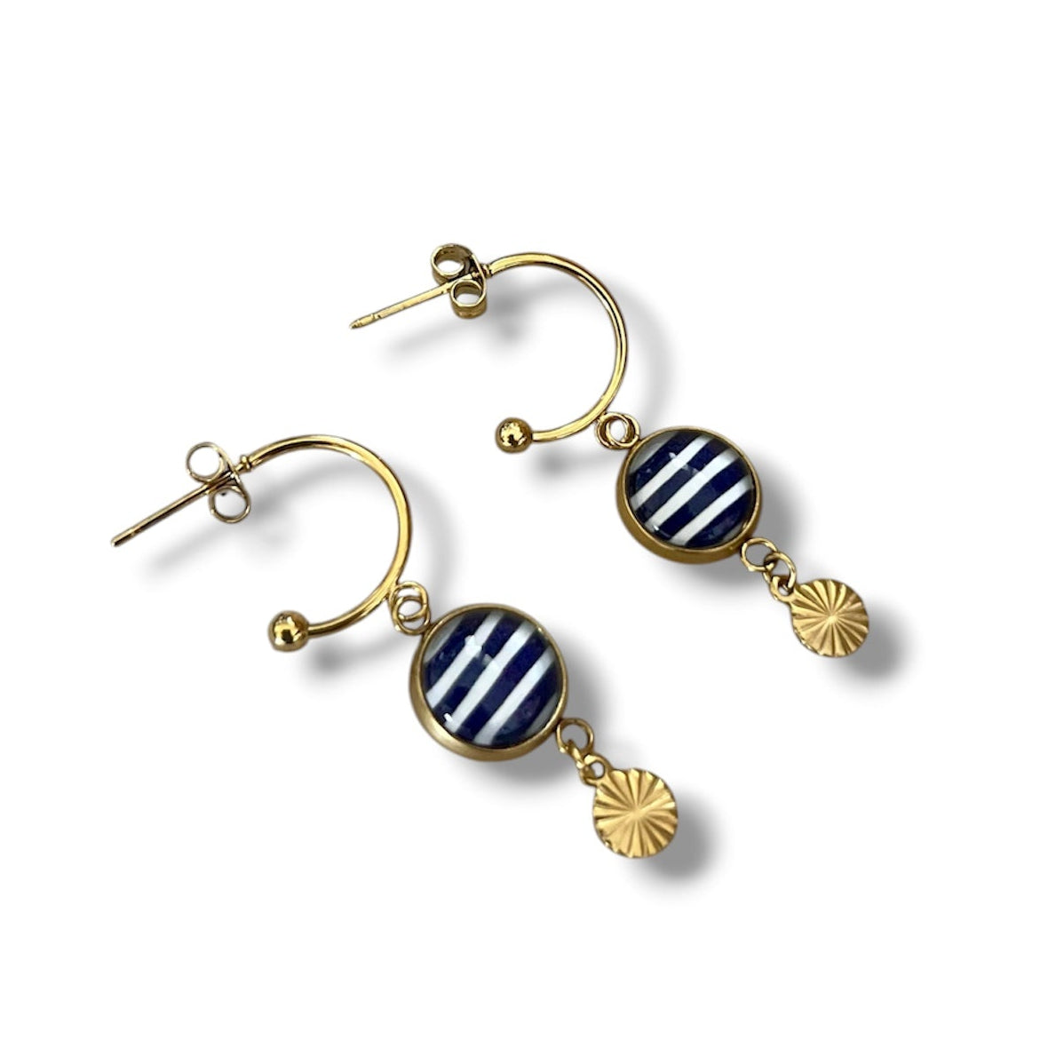 Leopard print mini hoop earrings, golden or silver finish
