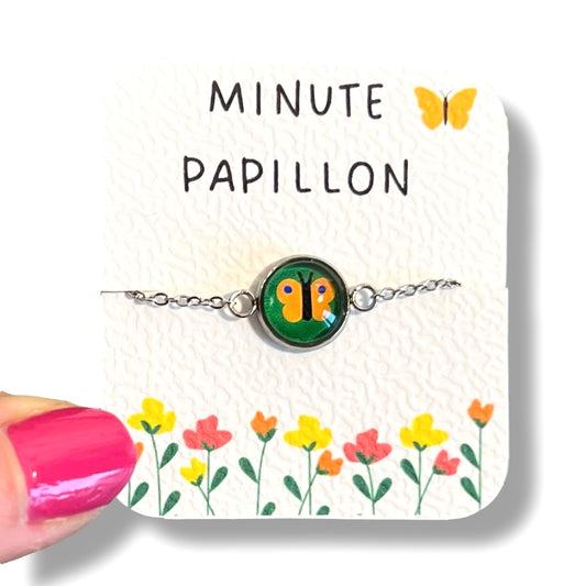 Minimalist butterfly bracelet, Golden or Silver Finish