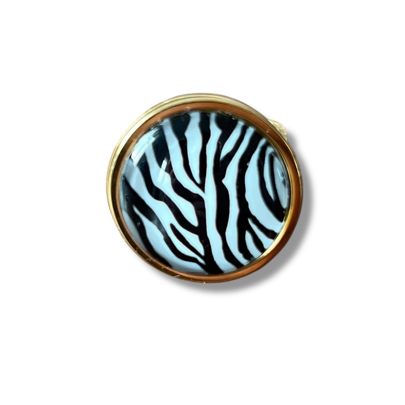 Zebra print Ring, golden or silver finish
