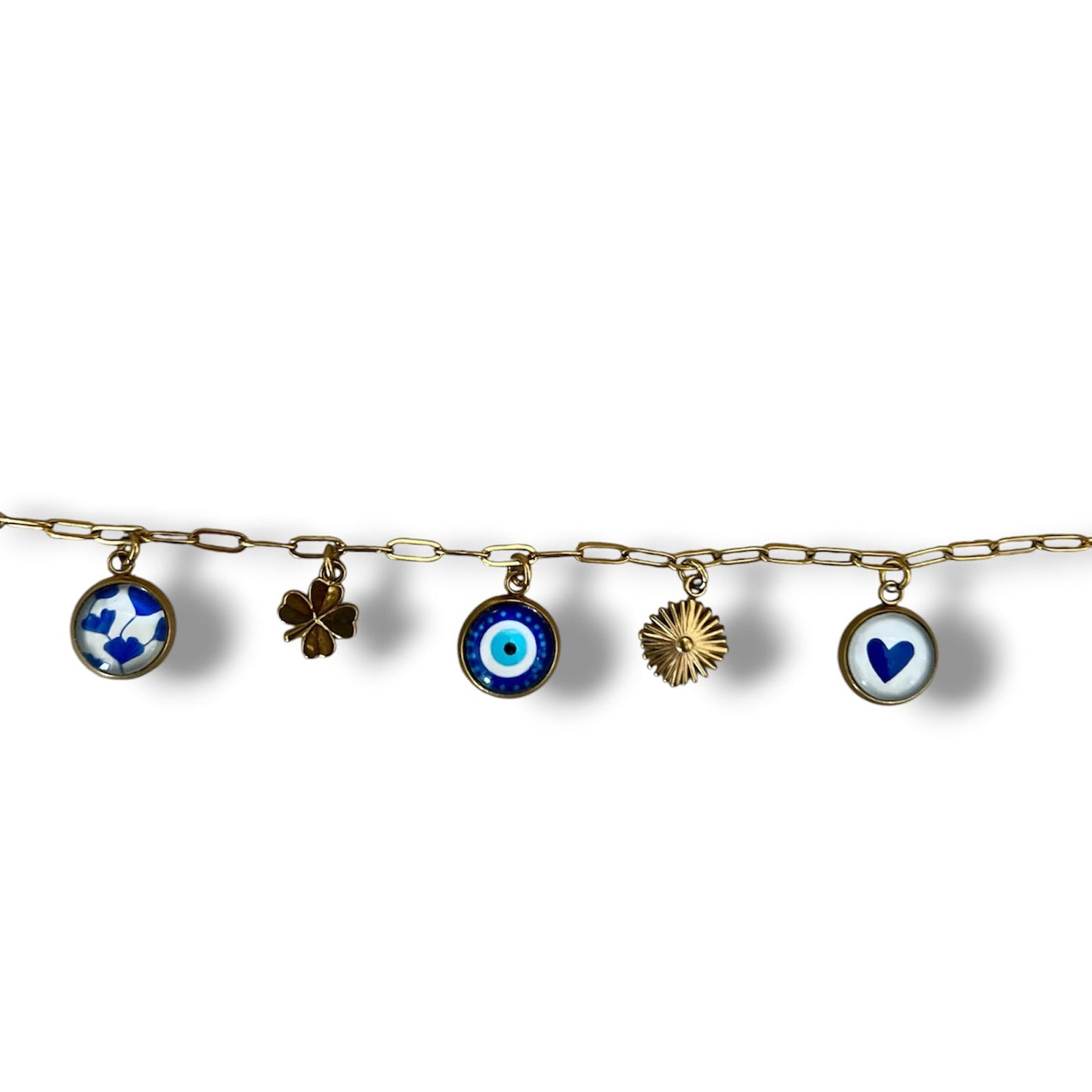 Bracelet breloques œil bleu