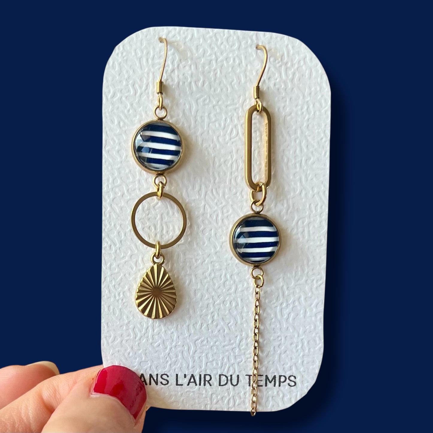 Green mismatched Earrings 