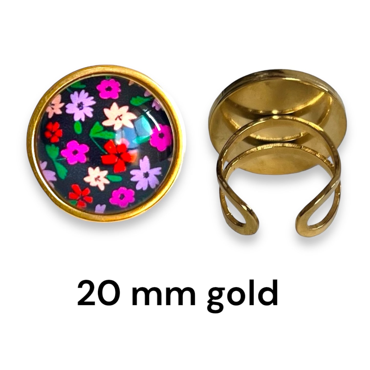 gold colorful liberty Floral Ring