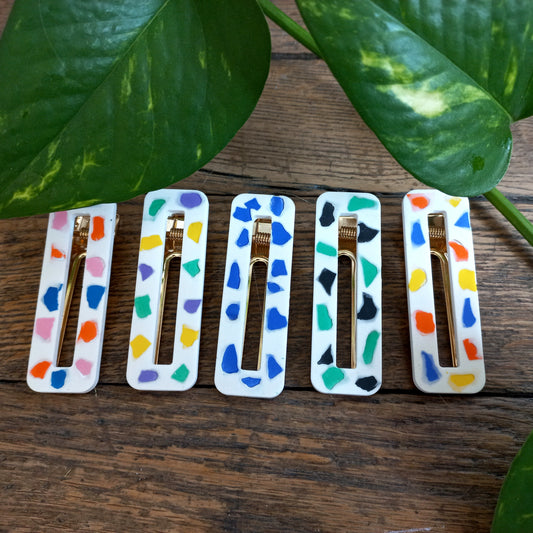 Barrette terrazzo colorée