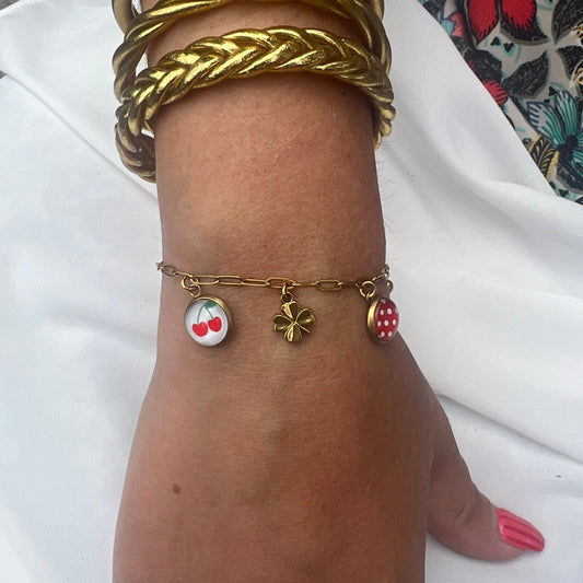 Bracelet breloques cerises