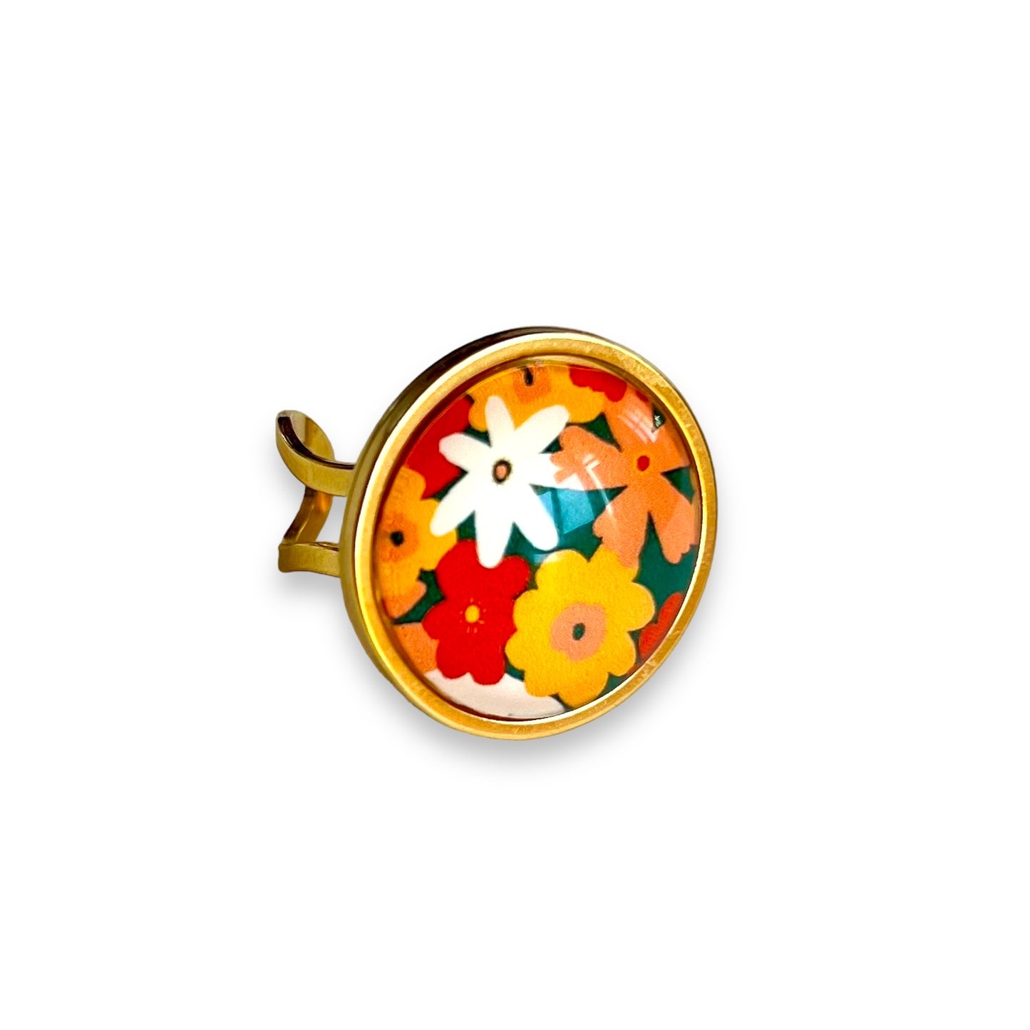 gold colorful liberty Floral Ring