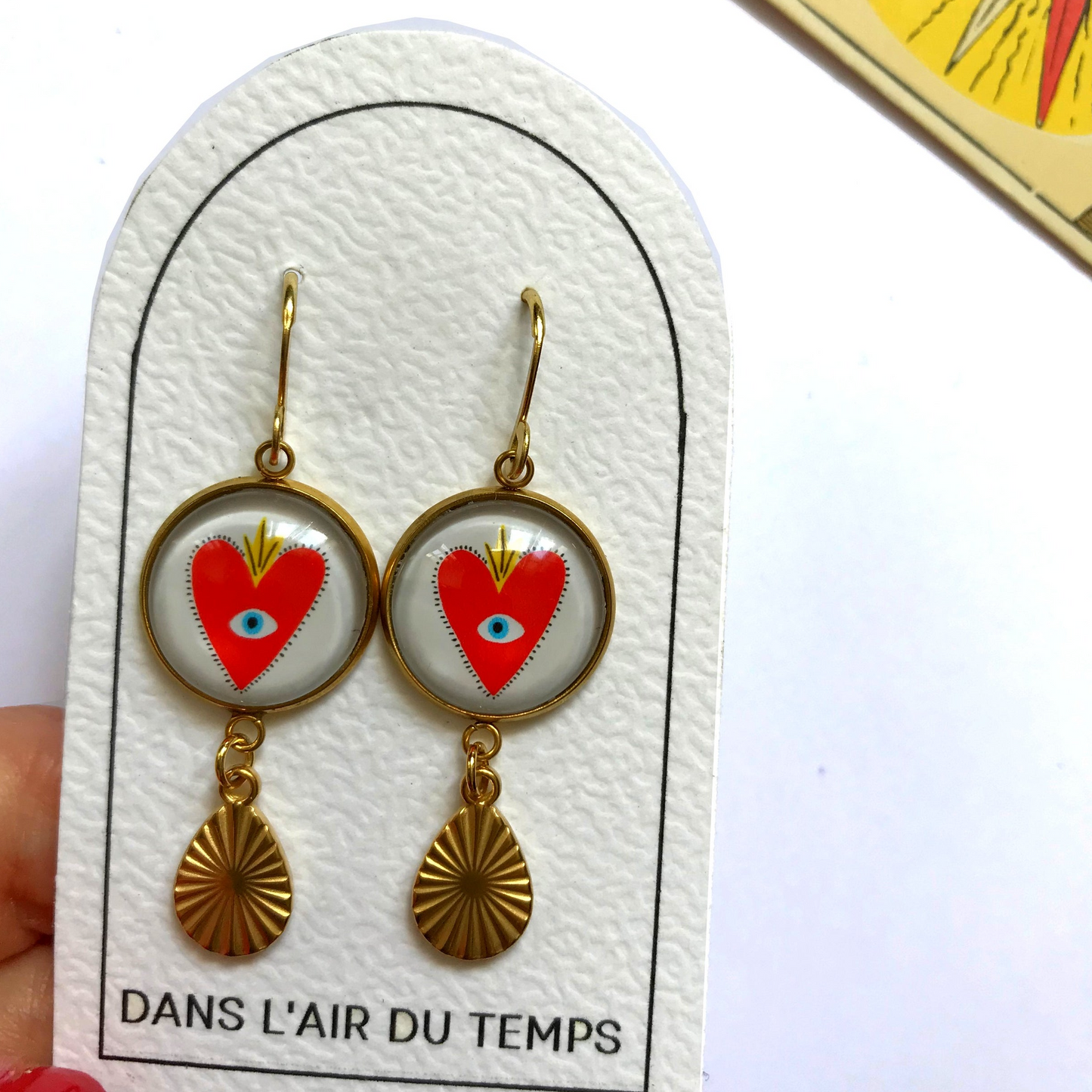 Boucles d'Oreilles Cœurs Rouges Mexicains