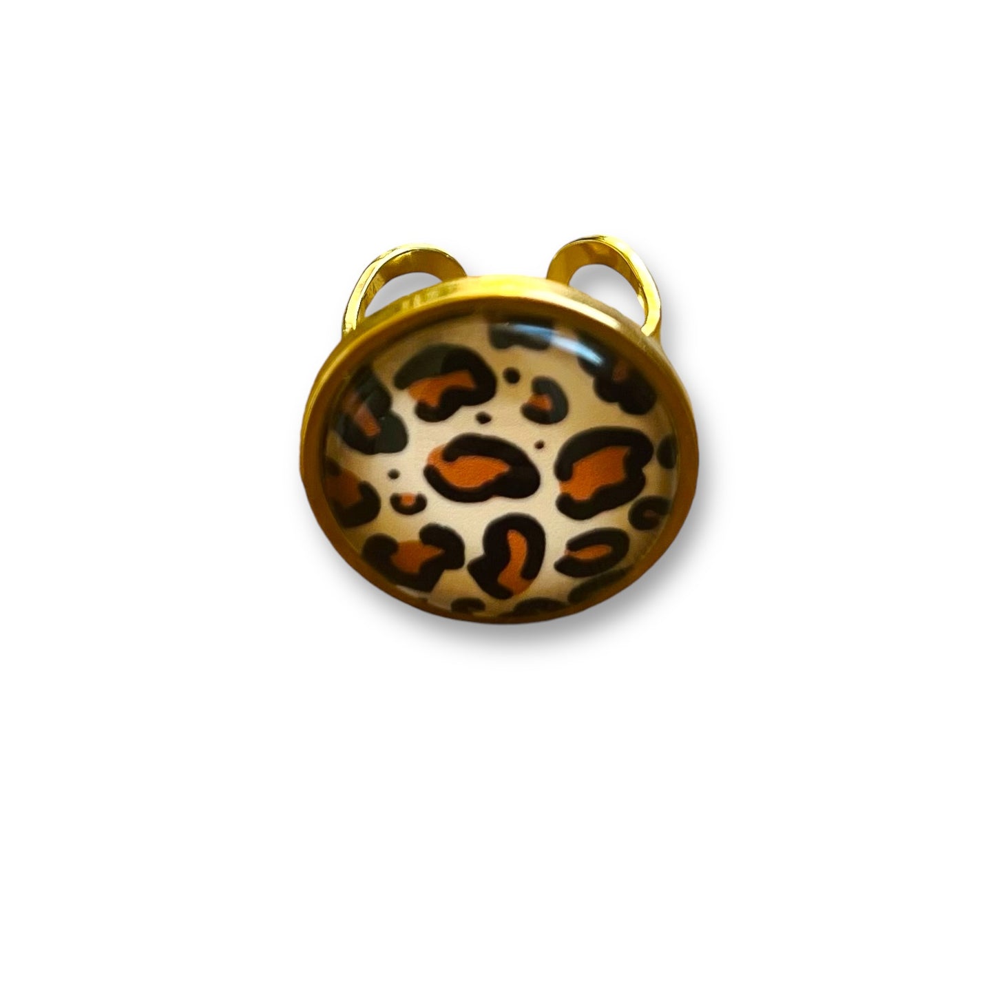 gold / silver leopard print Ring