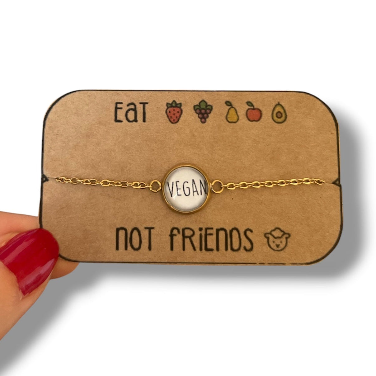 Vegan Bracelet, golden or silver finish