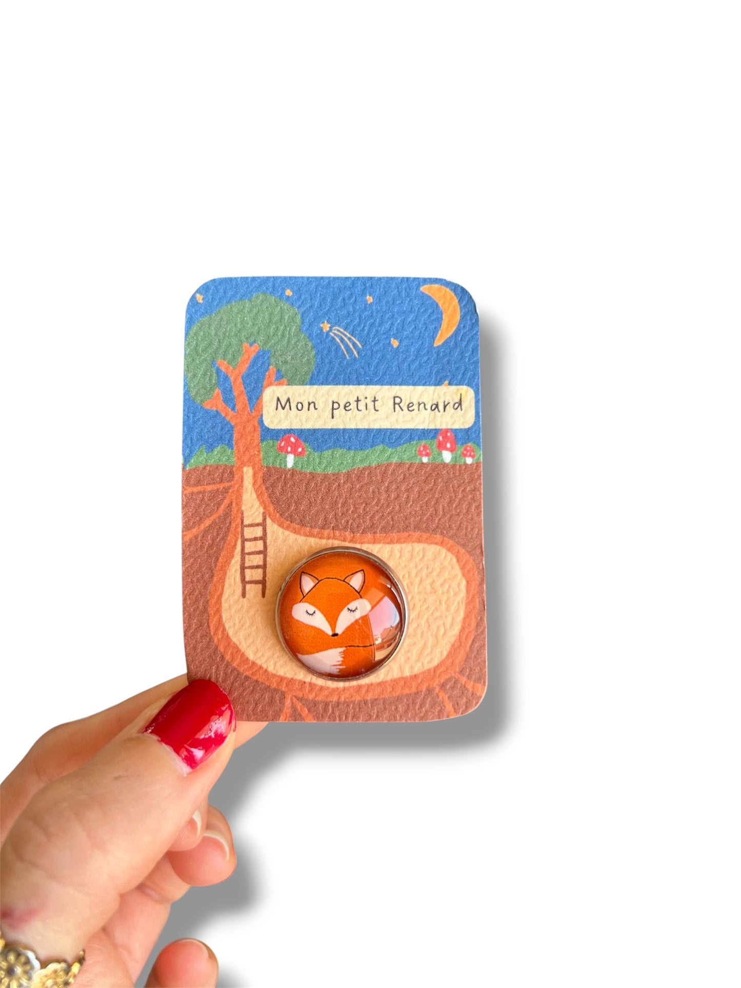 Pin's renard endormi