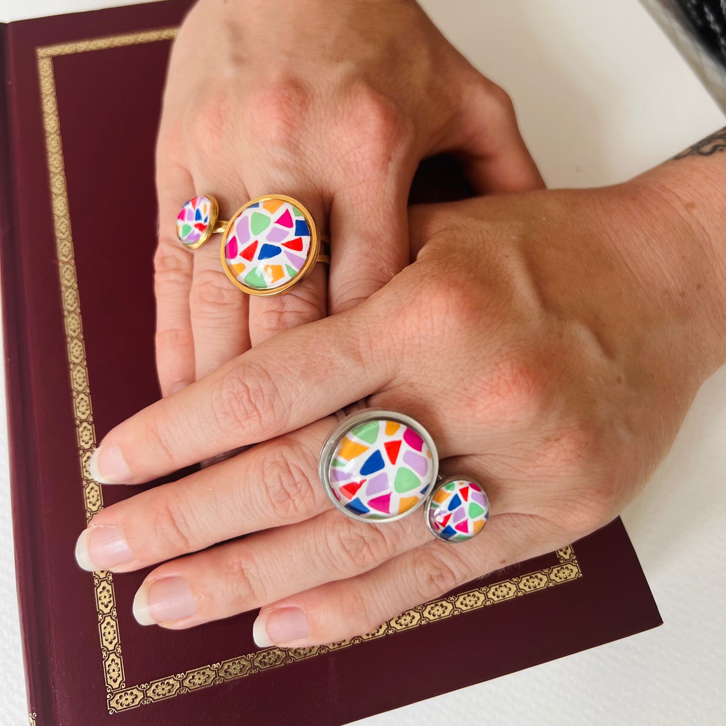 Bague Terrazzo multicolore