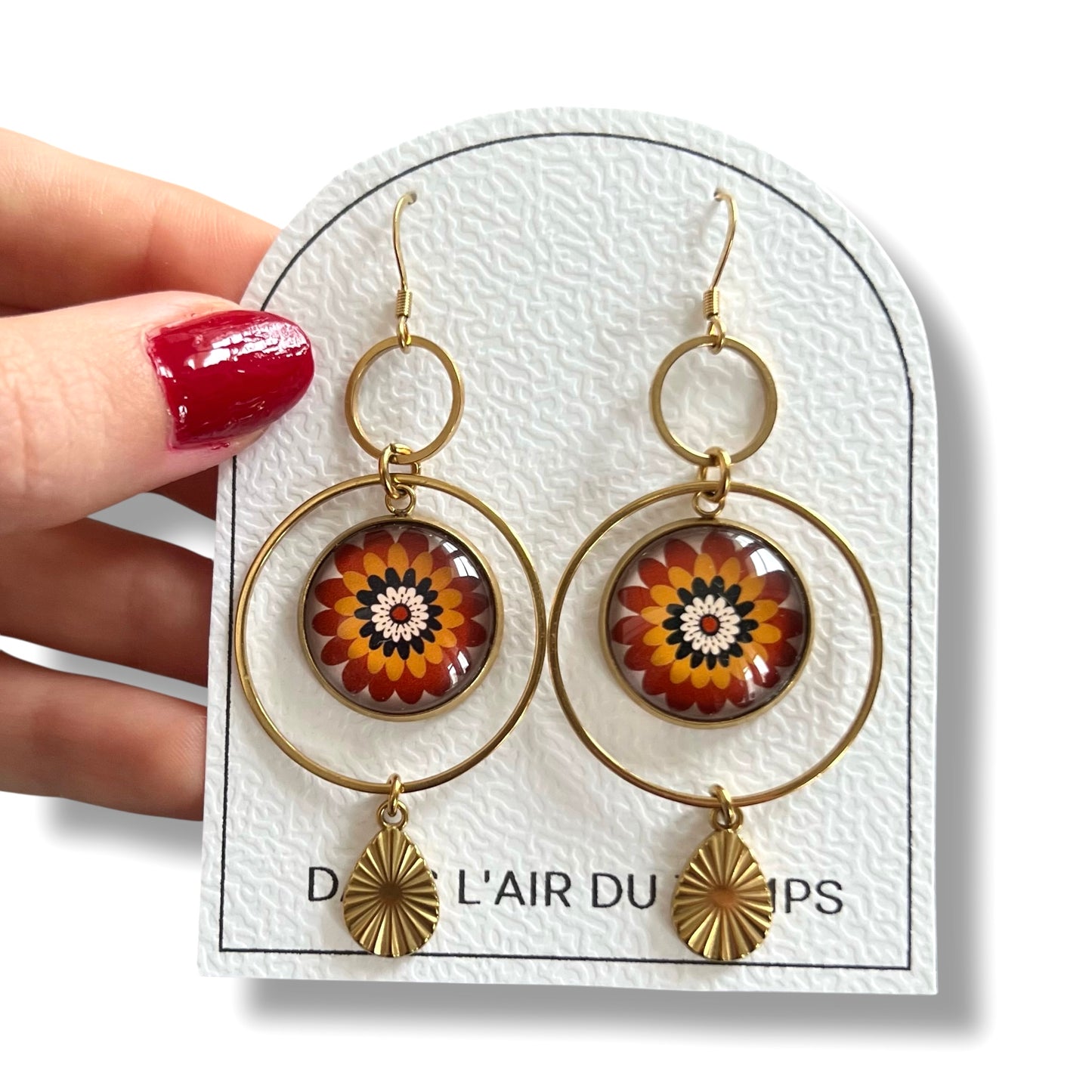 BOUCLES D'OREILLES mandala marron