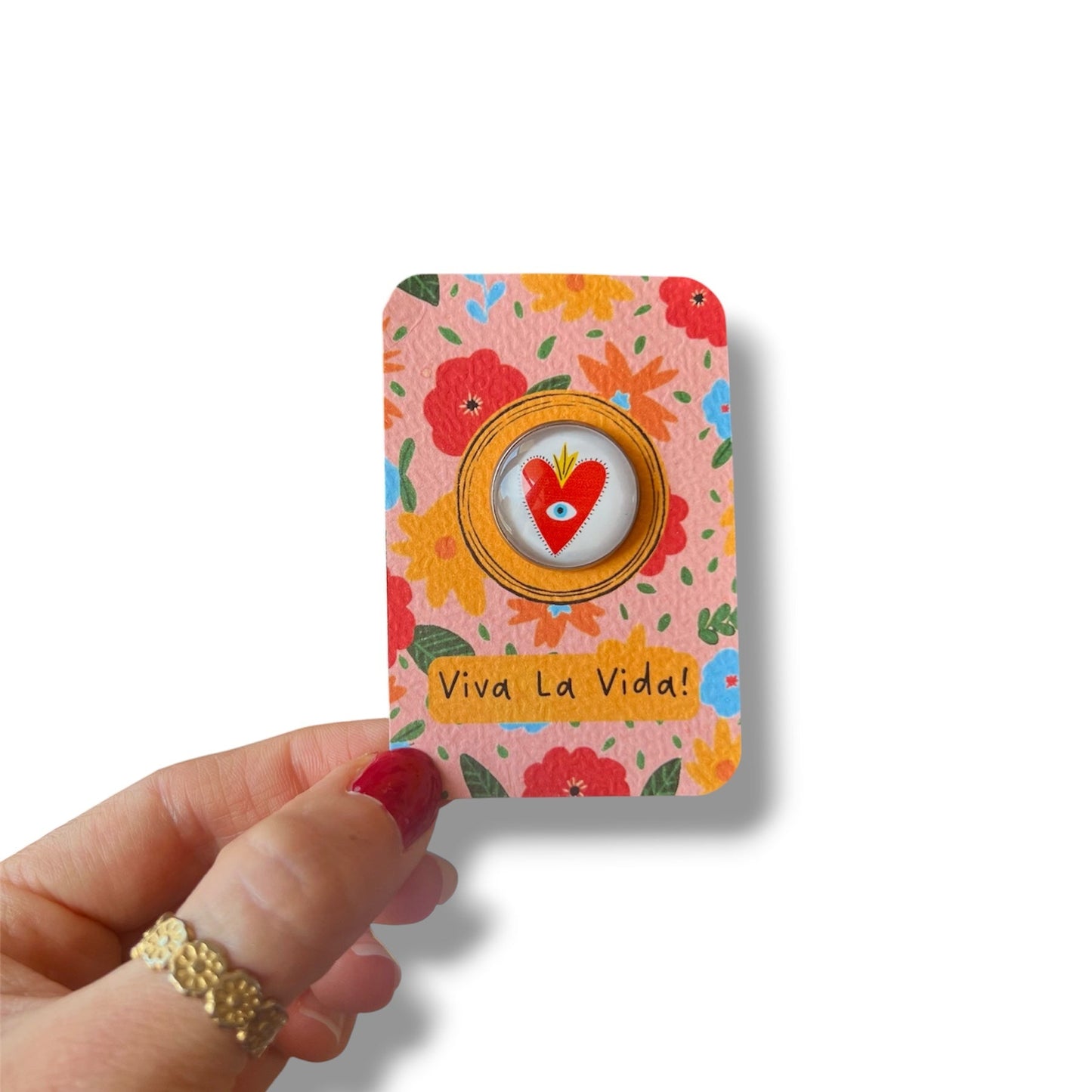 colorful bird pin badge