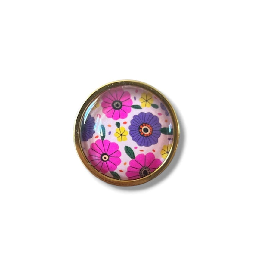 Colorful and yellow liberty Floral Ring, Golden or Silver Finish