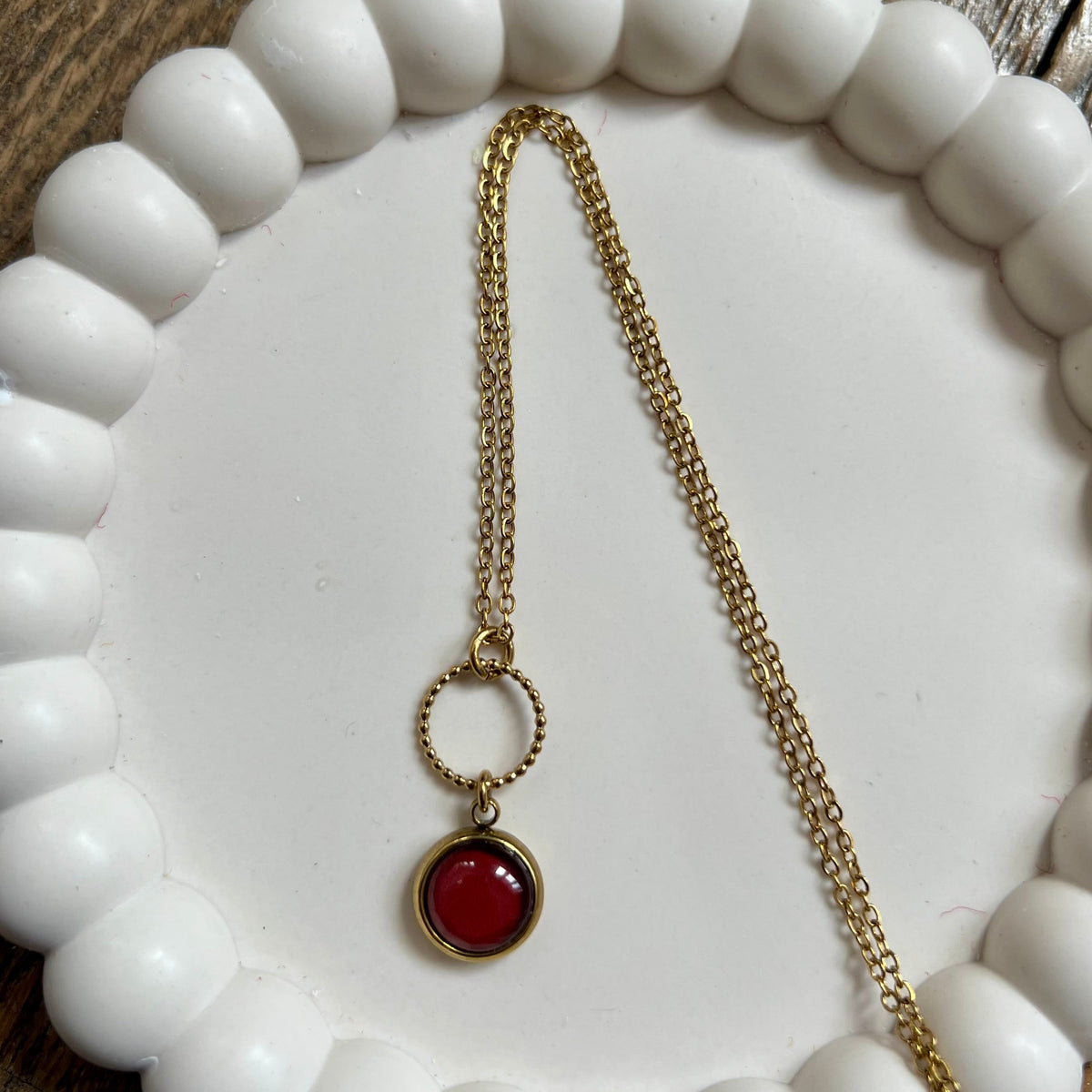 Boho Orange FLORAL Necklace - Golden or silver finish