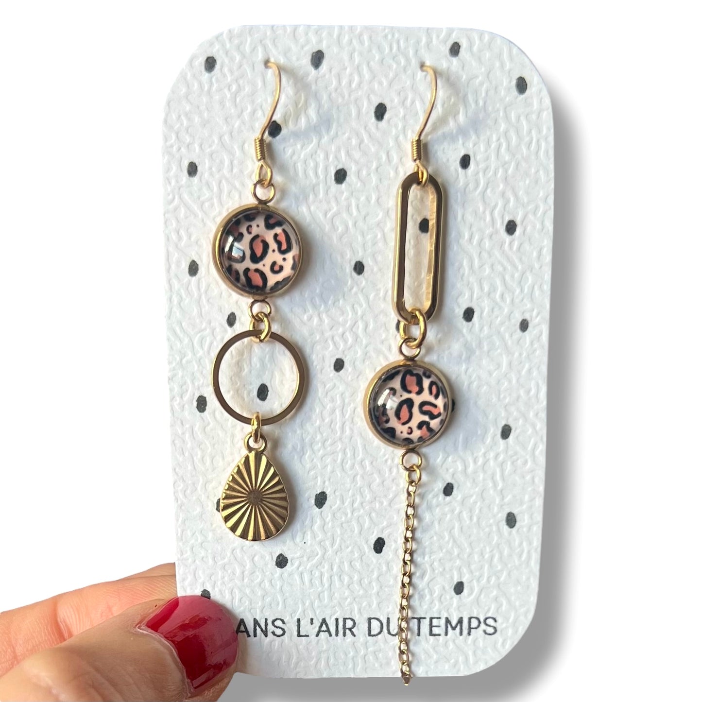 Green mismatched Earrings 