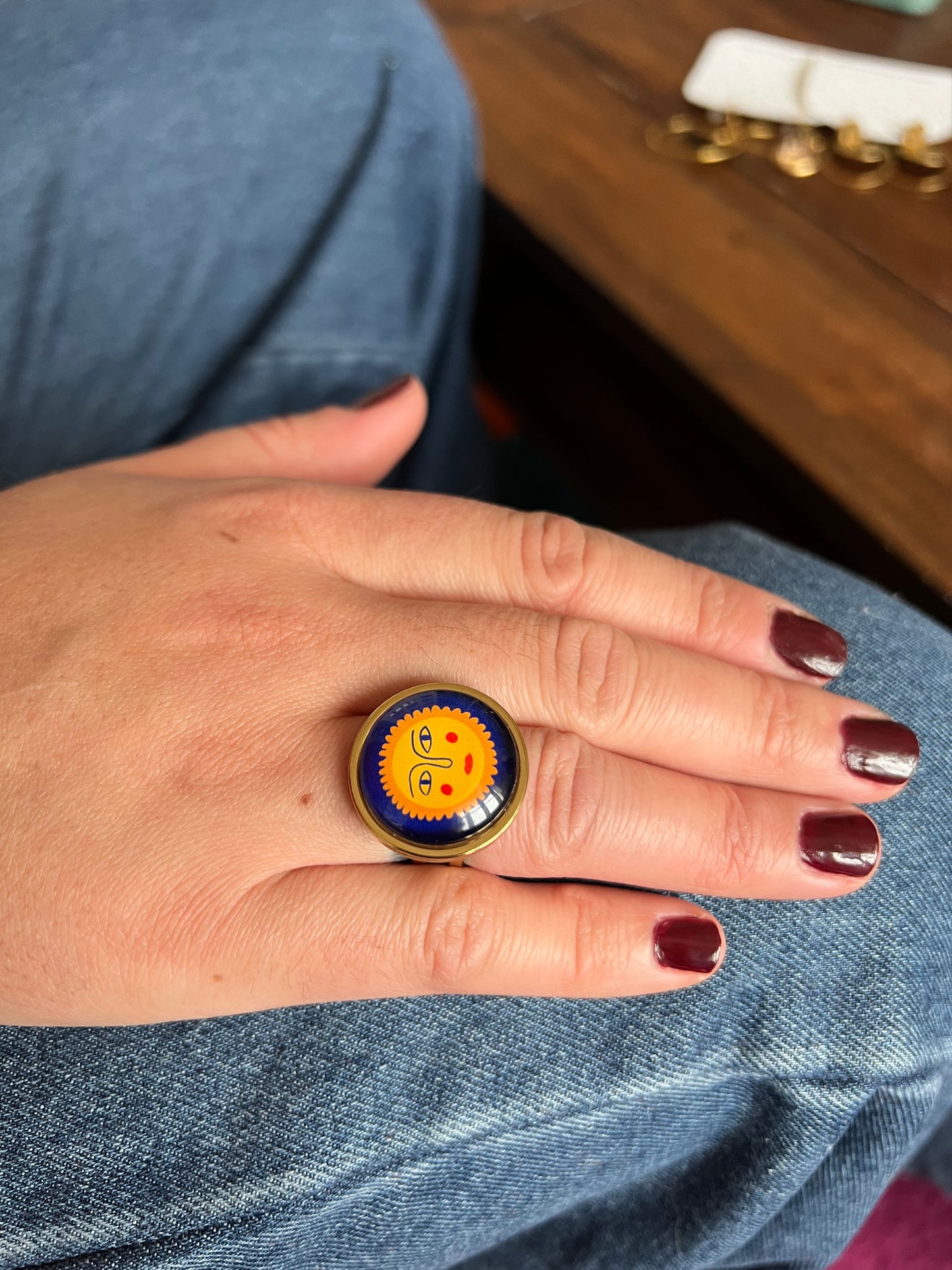 Sun Face Ring