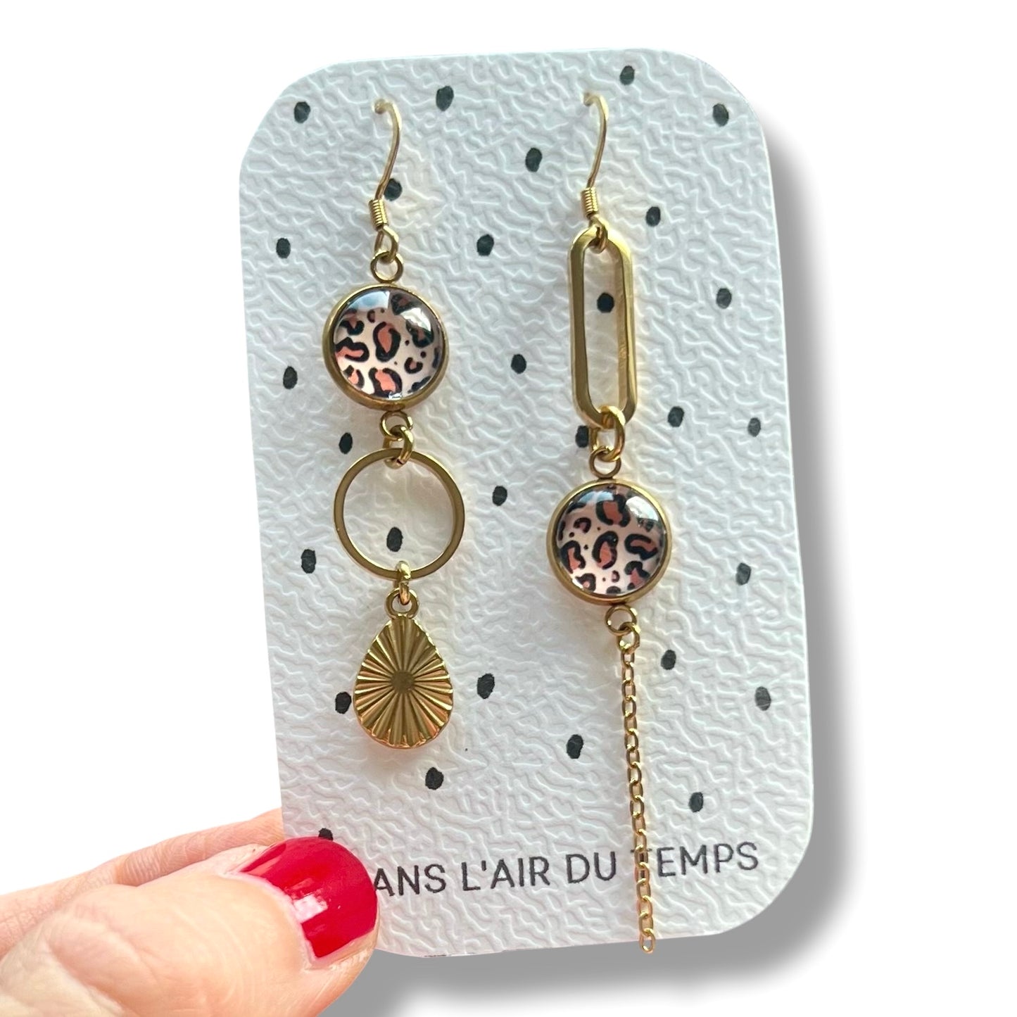 Green mismatched Earrings 