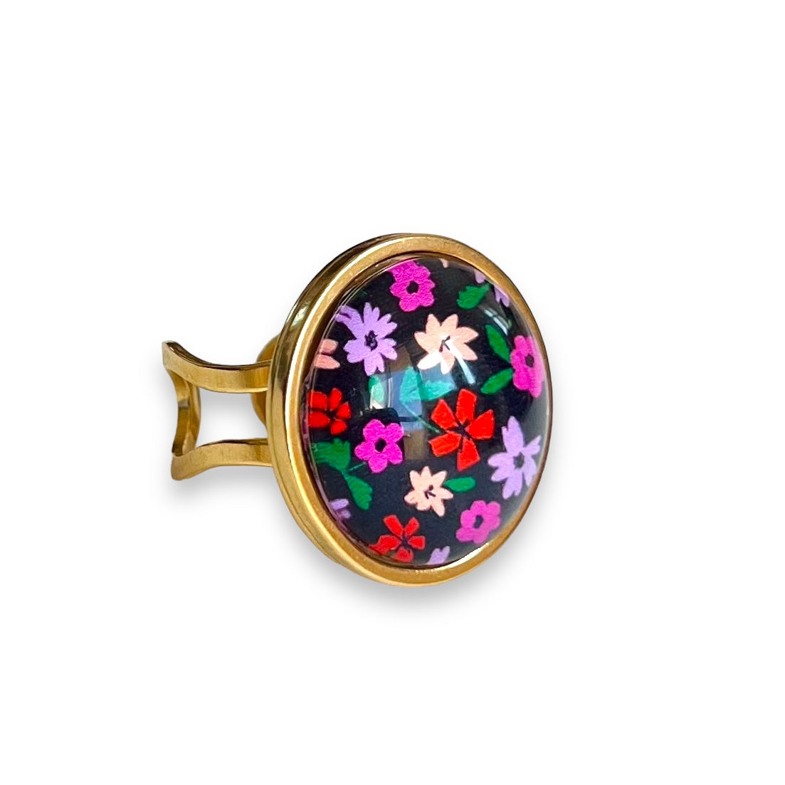 gold colorful liberty Floral Ring