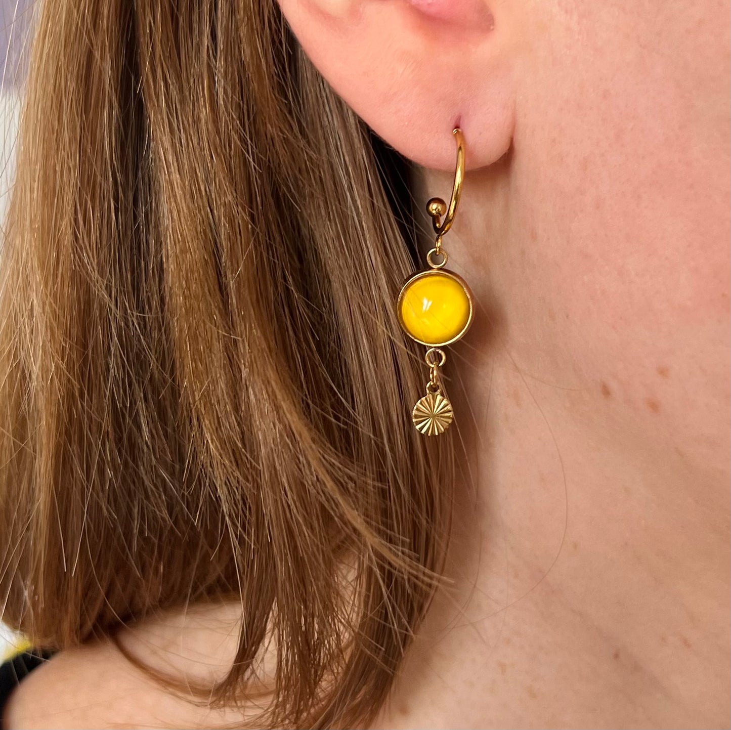 Yellow golden/ silver HOOP EARRINGS