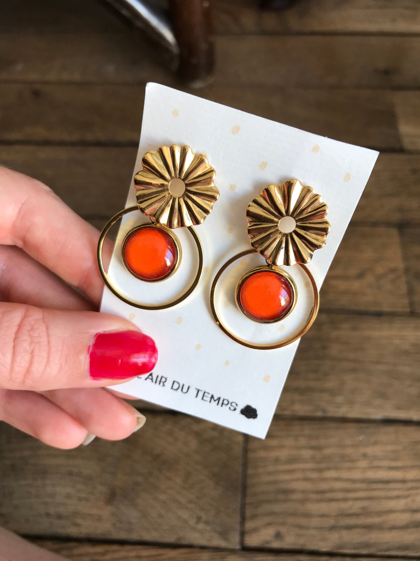 Orange boho Dangle Earrings