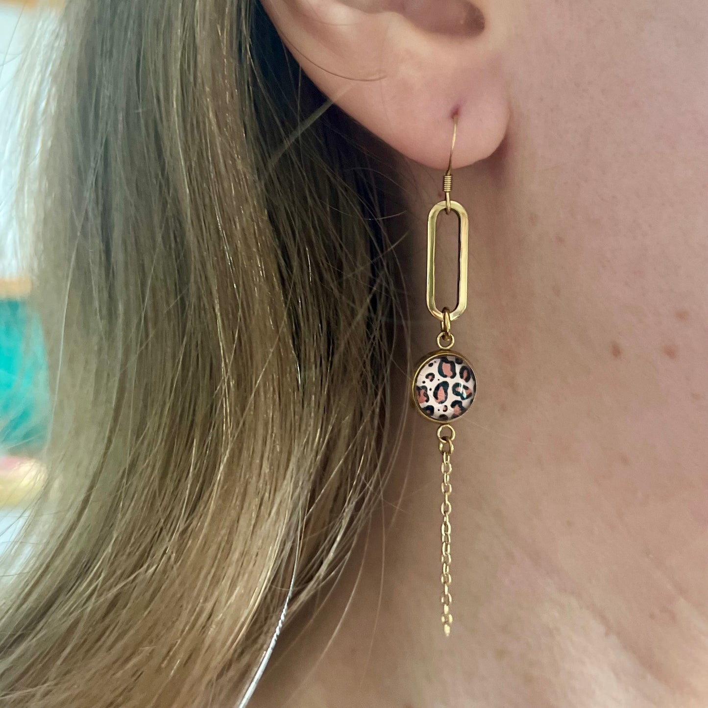 Green mismatched Earrings 