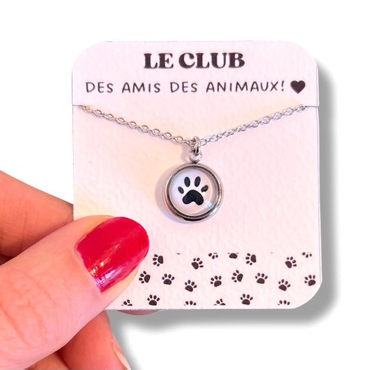 Collier Enfant patte de chat noire