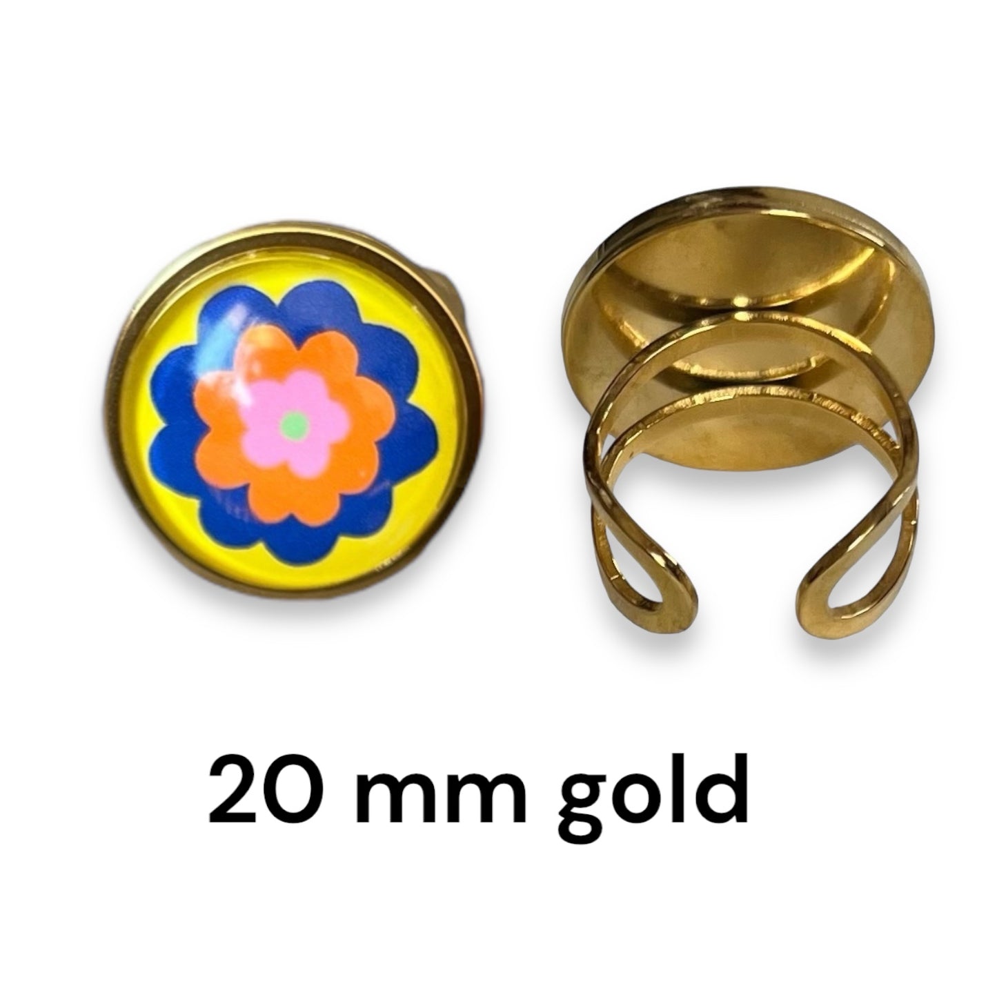 gold seventies Floral Ring