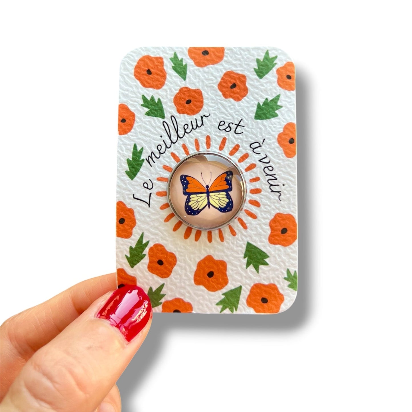 Pin's papillon orange