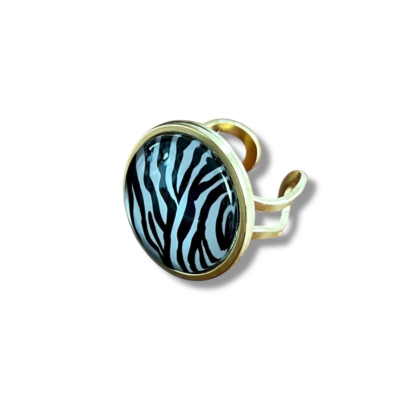 Zebra print Ring, golden or silver finish