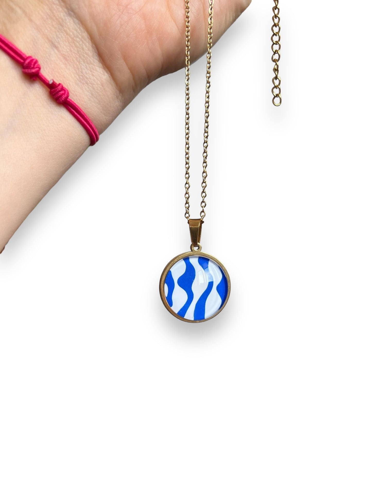 Blue and white waves NECKLACE