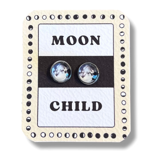 Moon Child Kids Stud Earrings