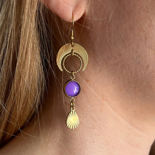 Blue moon mismatched Earrings 