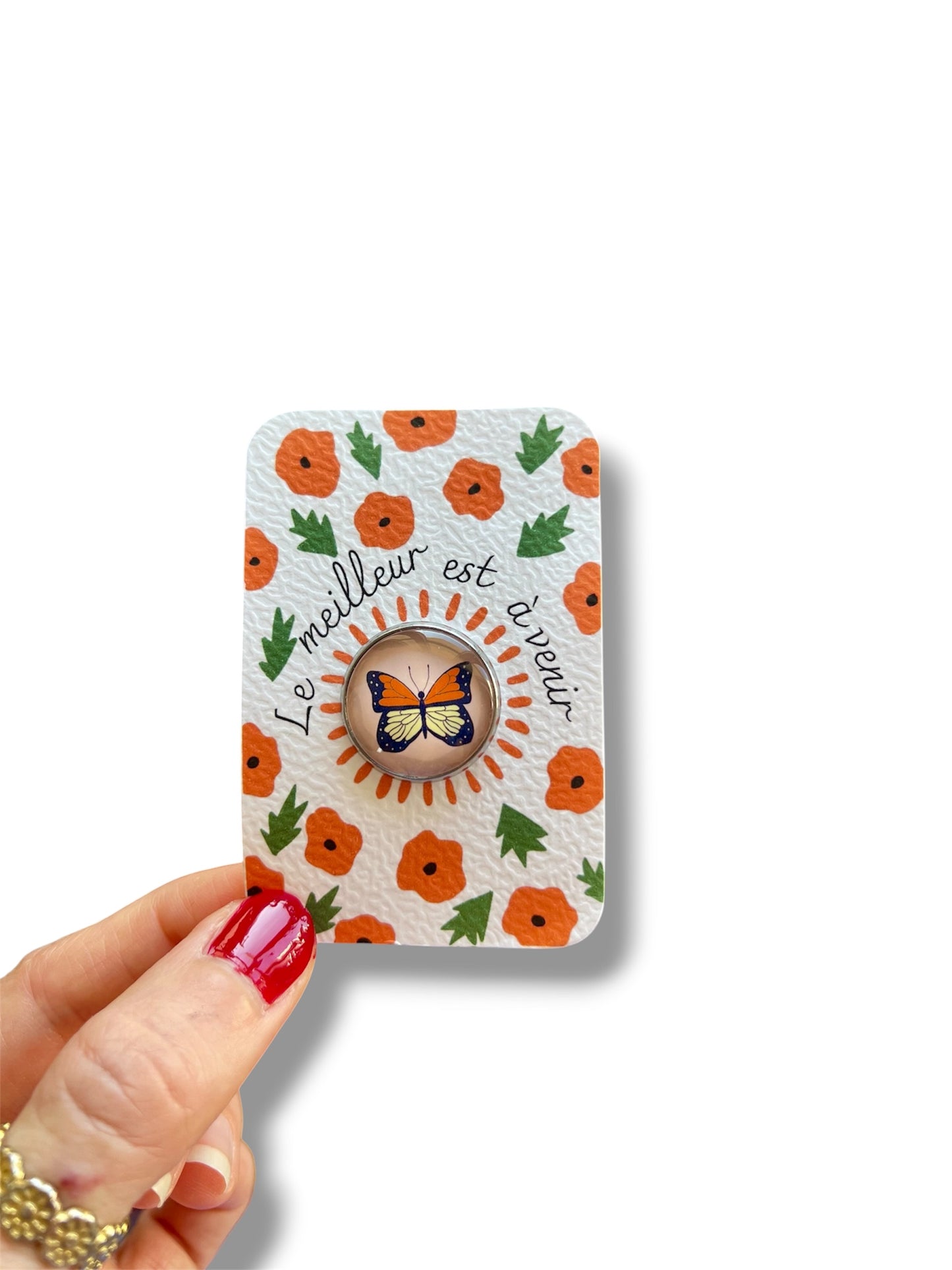 Pin's papillon orange