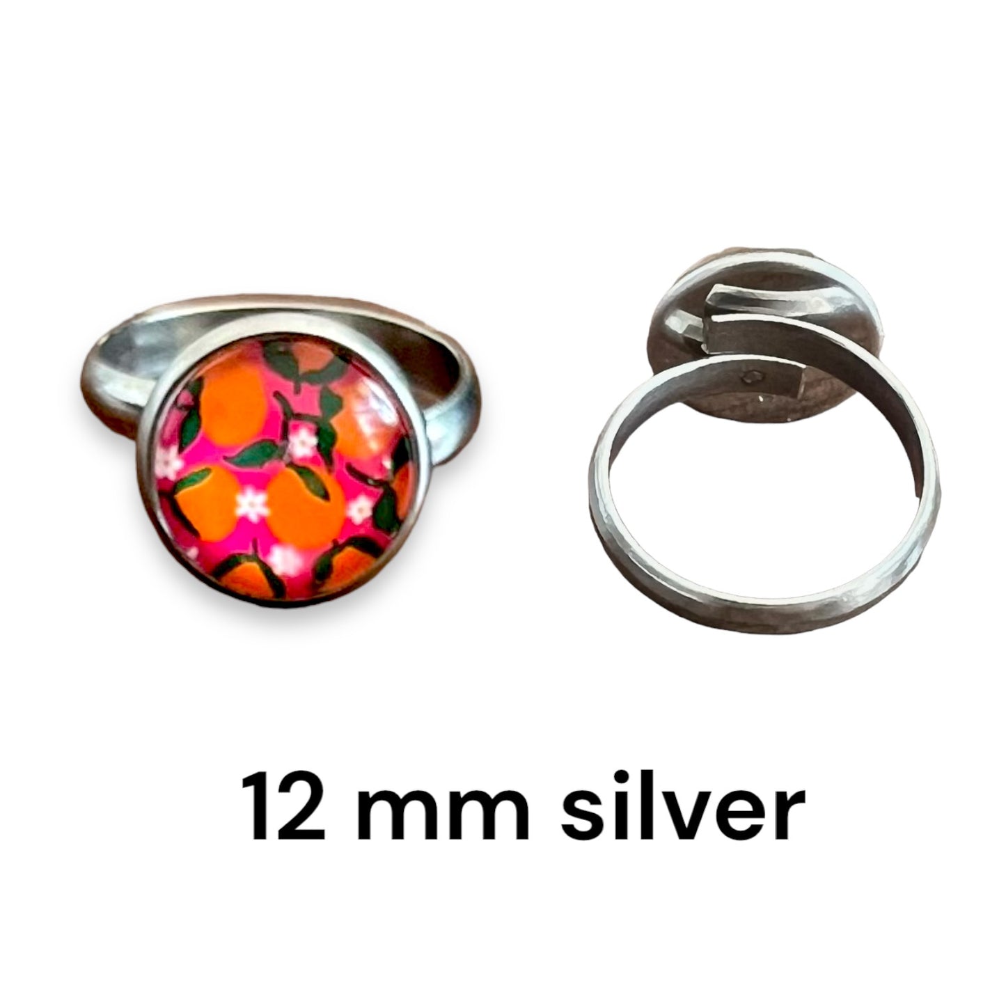 gold Orange Floral Ring