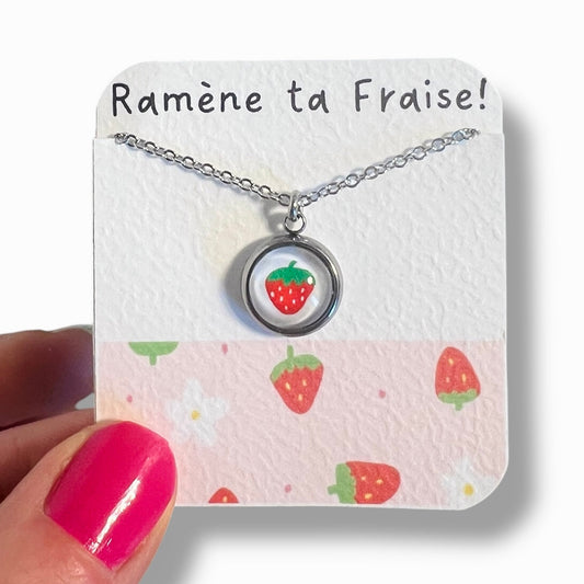 Collier Enfant Motif Fraise / Ramène ta fraise