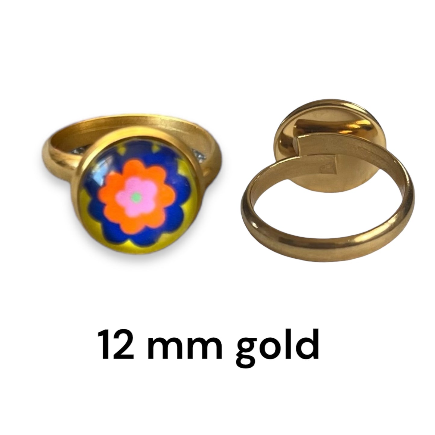 gold seventies Floral Ring