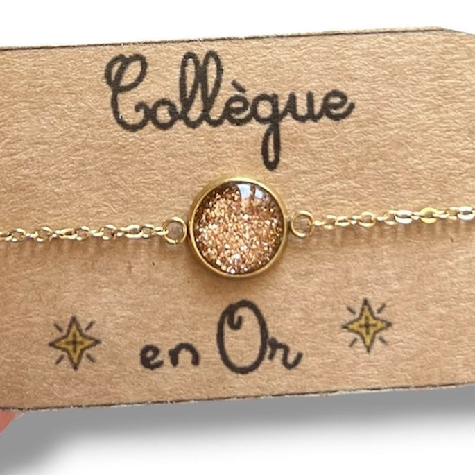 Bracelet Collègue en or finition dorée ou argentée