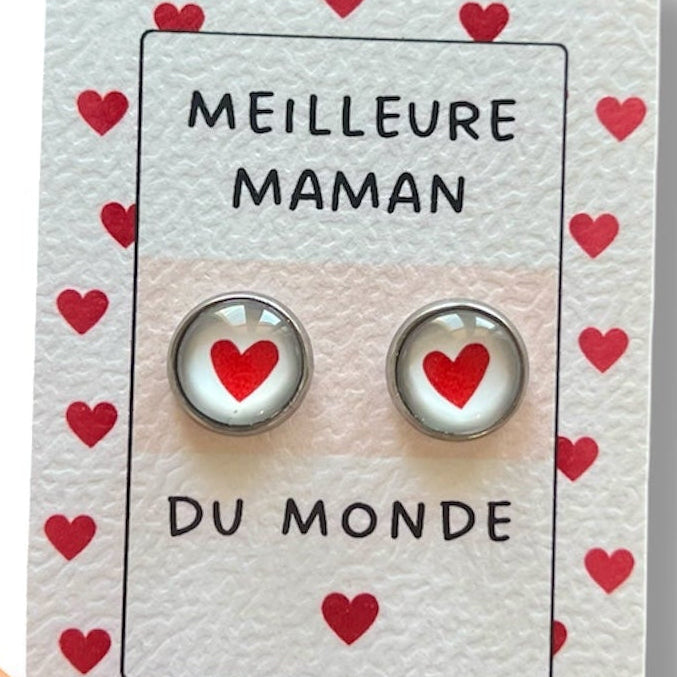 Puces d'Oreilles "Meilleure Maman du Monde"