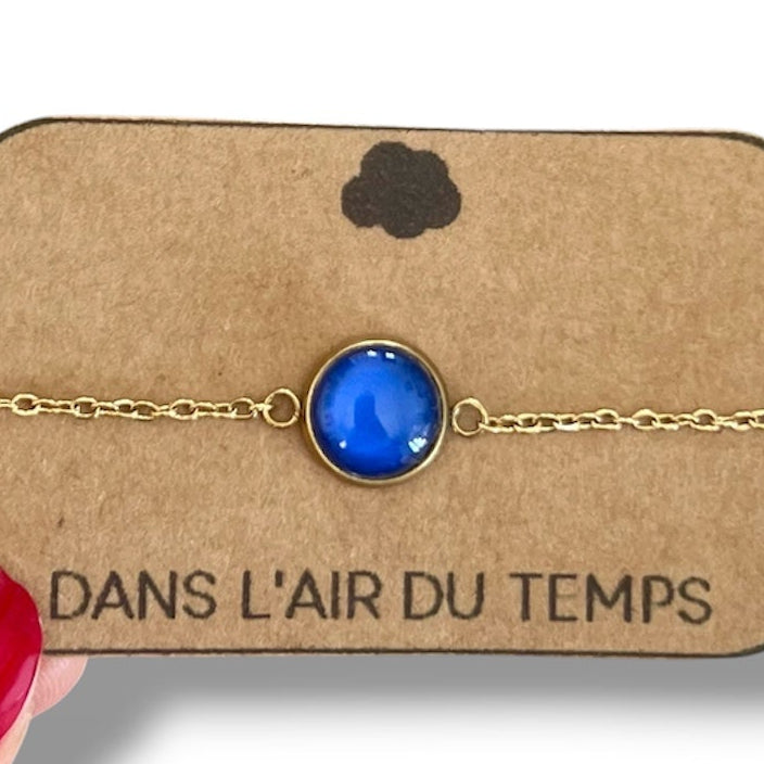 Bracelet Bleu Foncé finition dorée ou argentée
