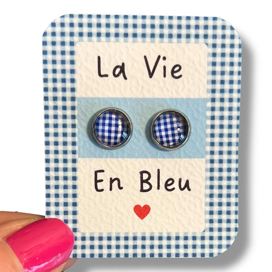 Gingham Stud Earrings