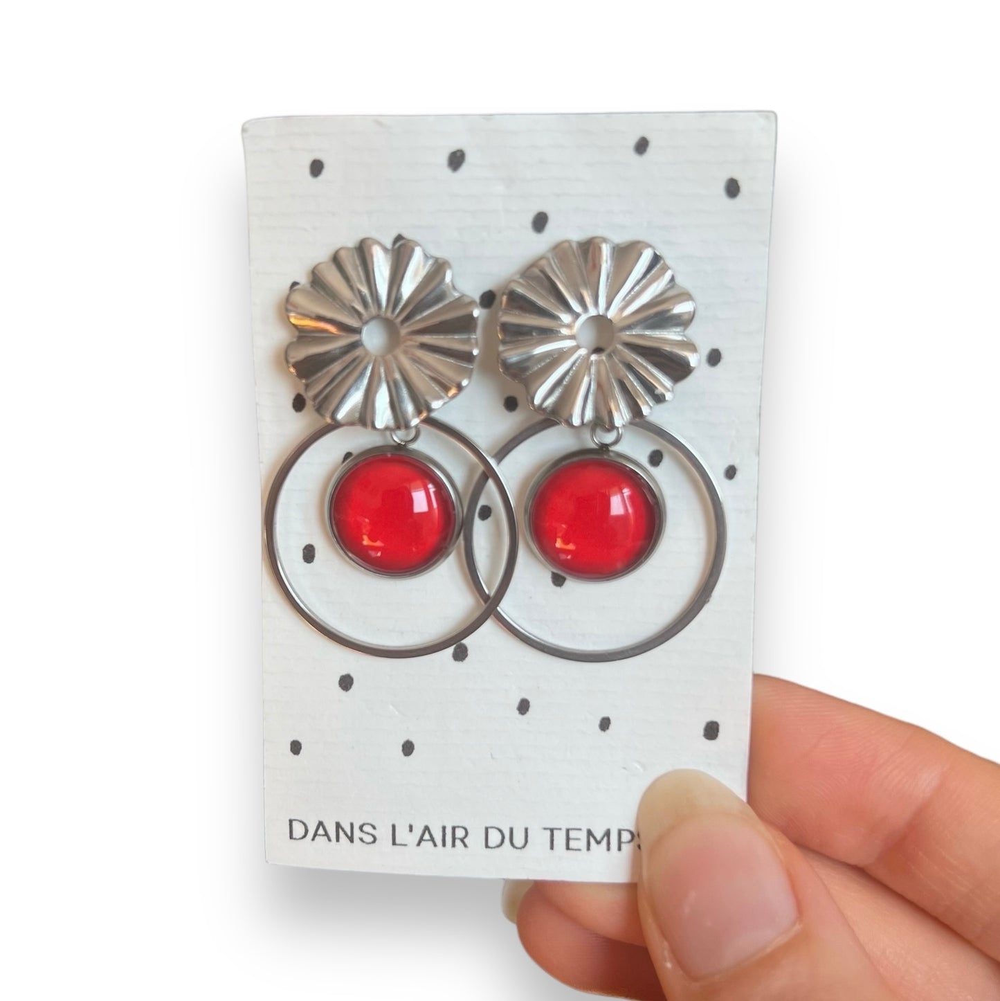 Boucles d'oreilles bohèmes rouges