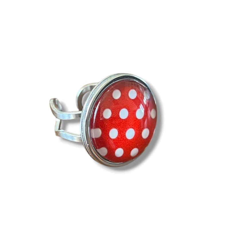 Bague Pois Rouges et Blancs